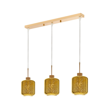 POTRÓJNA NOWOCZESNA LAMPA WISZĄCA ZWIS ZŁOTA ALACOSMO W3