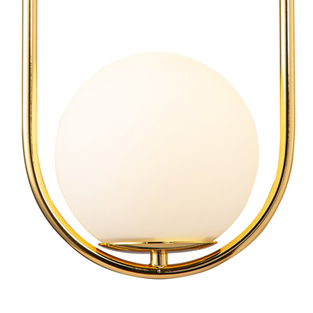 Lampa wisząca COSTA SOLO 40 cm - złoty stelaż, biały klosz