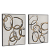Obraz w ramie „Bold as Gold” – szary, 54,5 × 3,5 × 69,5 cm, zestaw 2 szt.