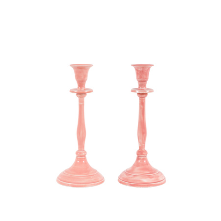 Erla Candlesticks Pink Set of 2