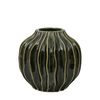 Organic Ribbed Vase Olive 180x180x170mm