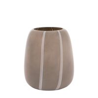 Claro Stripe Glass Vase Taupe 220x220x260mm