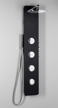 SPIRIT ROUND panel prysznicowy z baterią termostatyczną 250x1550mm, czarny