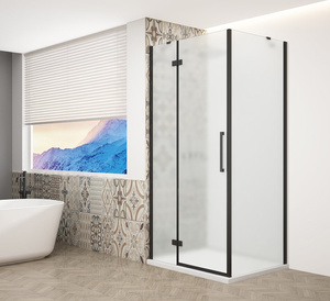 TRINITY BLACK kabina prysznicowa 800x800mm, szkło matowe, lewe