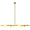 Lampa wisząca MILKY DROP 120 cm- złota z białymi kloszami