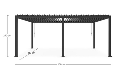 Pergola ogrodowa BIZZOTTO OCEAN 3.6X6 – antracytowy