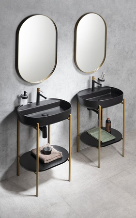 PUNO konsola z umywalką 600x860x396mm, złoty mat