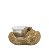 Sleeping Fox Tealight Holder Gold 130x120x60mm