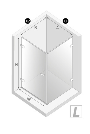 Kabina prysznicowa OXIA GUNMETAL BRUSHED 1D L kwadratowa 70x70x200 szkło czyste 8mm Active Shield 2.0