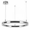 Lampa wisząca ARKADIA LED 60 cm - tytanowa z kryształowym pierścieniem