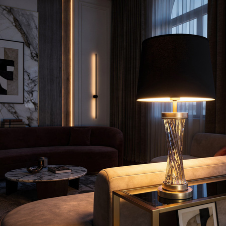 LAMPA NOCNA GLAMOUR CZARNO-MOSIĘŻNA VILLANOVA