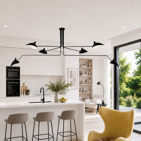 Lampa wisząca CRANE-6P czarna 270 cm