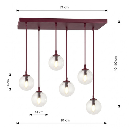 COSMO 6 BURGUNDY TRANSPARENT