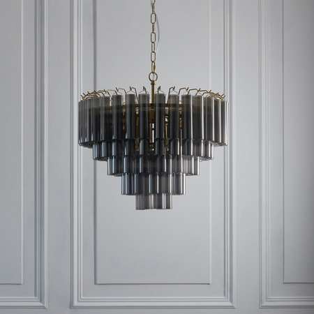 Toulouse 12 Pendant Light Smokey Grey Lustre glass