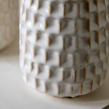 Reno Reactive Glaze Vase White (Set of 2)