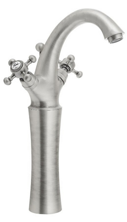 ANTEA bateria umywalkowa wysoka z odpływem, wysokość 300mm, nikiel szczotkowany