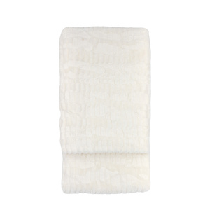 Textured Rabbit Faux Fur Throw Cream 1300x1700mm
