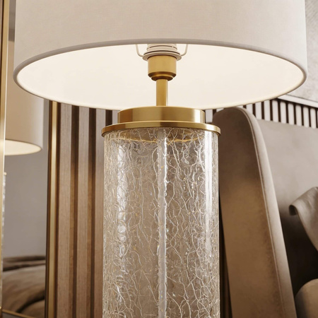 LAMPA NOCNA GLAMOUR BIAŁO-MOSIĘŻNA POSITANO