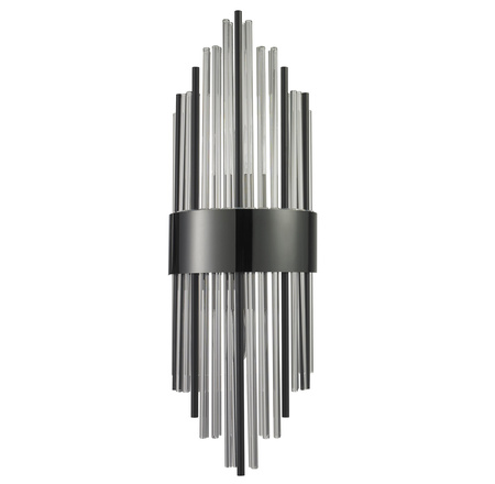Lampa ścienna DRACO 60cm - kryształowo - czarna, styl glamour