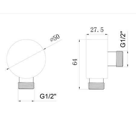 Odpływ prysznicowy 1/2", mosiądz/chrom