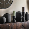 Zia Vase Black 305mm Set of 2