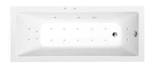NOEMI wanna z hydromasażem, 150x80x39cm, Active Hydro-Air, chrom