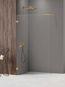 Kabina prysznicowa AVEXA XR GOLD SHINE walk-in U 70x200 szkło czyste 6mm Active Shield 2.0