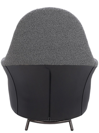 Fotel LOBBY TEDDY szary - stal, opal