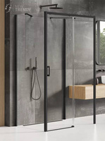 KABINA PRIME BLACK PROSTOKĄTNA PRZYŚCIENNA L 150x90x200 CZYSTE 6mm ACTIVE SHIELD