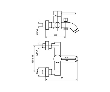 Bateria wannowa ścienna-Emmevi Rubinetterie/Piper