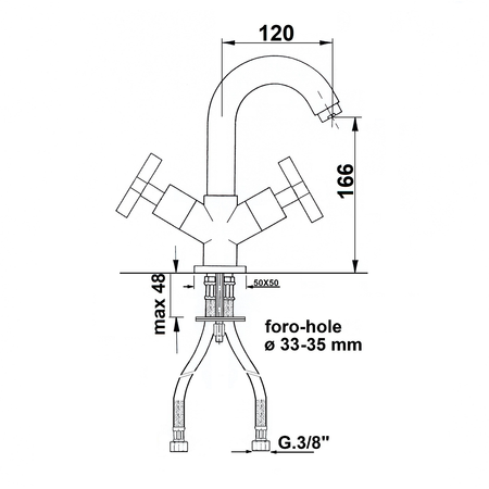 TRAX umywalkowa bateria, chrom