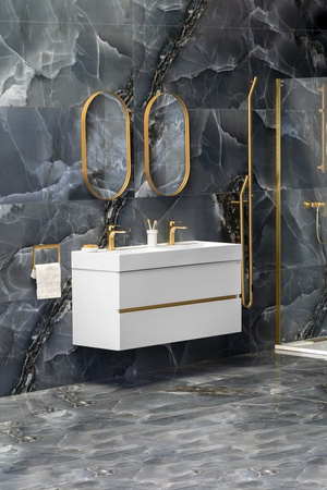 ODETTA szafka umywalkowa 118x50x43,5cm, biały połysk