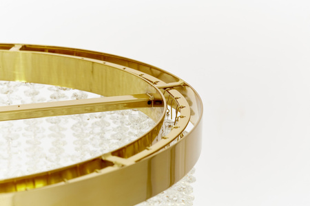 NOWOCZESNY ŻYRANDOL KRYSZTAŁOWY MOSIĘŻNY BALMENA D40