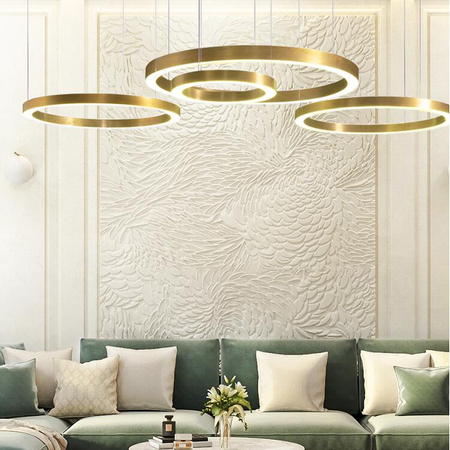 Lampa wisząca CIRCLE 80 cm - LED, ring mosiądz szczotkowany