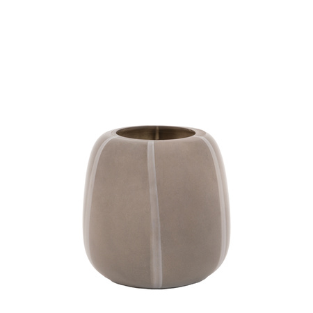 Claro Stripe Glass Vase Taupe 200x200x200mm