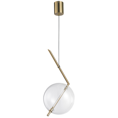 Lampa wisząca AMORE LED, 24 cm - złota z transparentnym kloszem