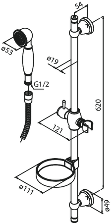 Zestaw prysznicowy chrom