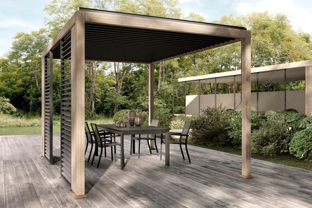 Pergola ogrodowa BIZZOTTO OCEAN 3X4 – antracytowy / naturalny