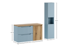 Zestaw meblowy 100cm z blatem, szafką z koszem na praniem i szafką wysoką