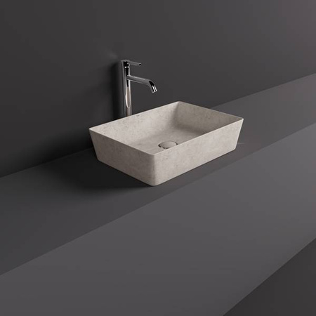 RAK Ceramics SKIN Umywalka slim nablatowa prostokątna 50x36 cm Blush Concrete - Efekt kamienia 