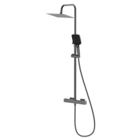 Deszczownica z baterią prysznicową termostatyczną dwufunkcyjną, gun metal