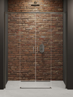 NZ4 Drzwi wnękowe PRIME GUNMETAL BRUSHED 2D U 160x200 szkło czyste 6mm Active Shield 2.0