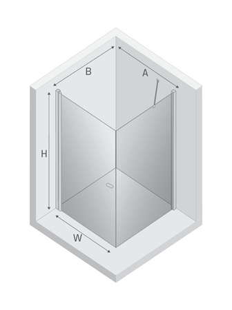 Kabina prysznicowa NEW SOLEO GUNMETAL BRUSHED 1D kwadratowa U 90x90x195 szkło czyste 6mm Active Shield 2.0