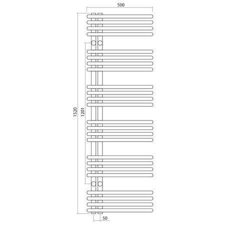 NYMPHA grzejnik łazienkowy 500x1520mm, biały mat
