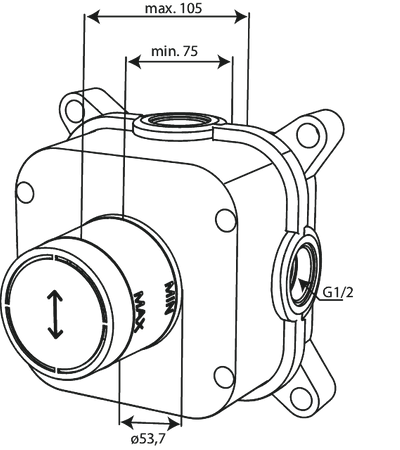 Skrzynka podtynkowa - zawór odcinający/2-drożny