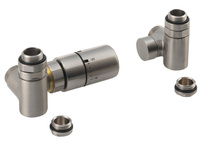 CORNER COMBI zestaw przyłączeniowy termostatyczny, lewy, stal nierdzewna mat