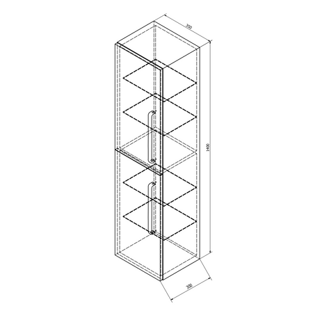 THEIA Szafka wysoka 35x138x30cm, 2 drzwiczki, biała