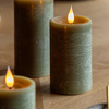 LED 1 Wick Candle Olive 3pk 70x70x150mm