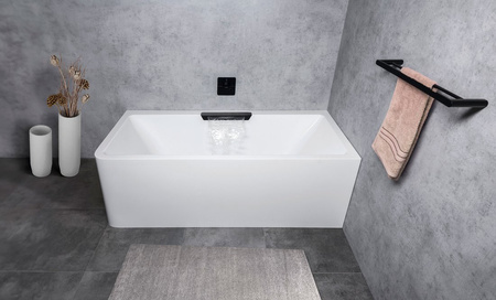 CASCATA R MONOLITH wanna prostokątna 180x80x60cm, kaskada czarna