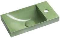 AGOS umywalka betonowa, 40x22cm, lewa/prawa, zielony półpołysk